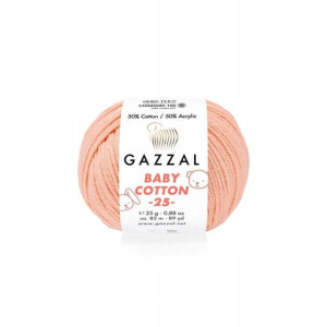 Włóczka Gazzal Baby Cotton 3412 - 25g brzoskwinia