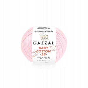 Włóczka Gazzal Baby Cotton 3411 - 25g - jasny róż