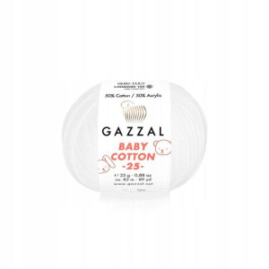 Włóczka Gazzal Baby Cotton 3432 - 25g - biel