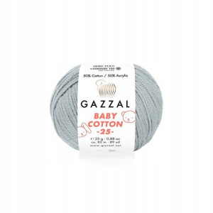 Włóczka Gazzal Baby Cotton 3430 - 25g - szary