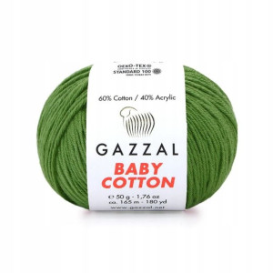 Włóczka Gazzal Baby Cotton 3449 - 50g - paproć