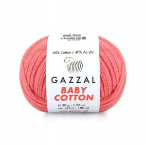 Włóczka Gazzal Baby Cotton 3435 - 50g - morela