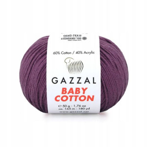 Włóczka Gazzal Baby Cotton 3441 - 50g - fiolet
