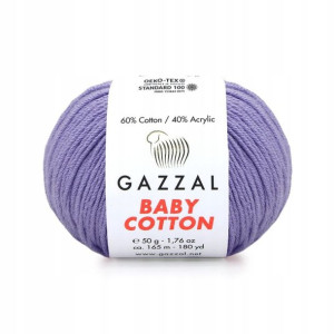 Włóczka Gazzal Baby Cotton 3420 - 50g - fiołek