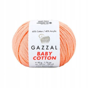 Włóczka Gazzal Baby Cotton 3412 - 50g brzoskwinia