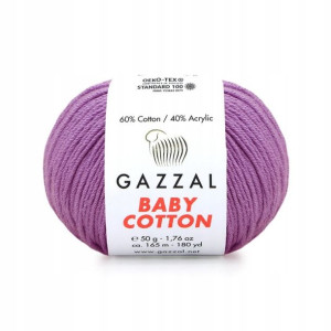 Włóczka Gazzal Baby Cotton 3414 - 50g - lawenda