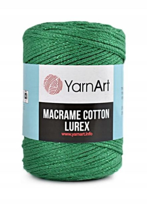 Sznurek YarnArt Macrame Cotton Lurex - 728 zieleń
