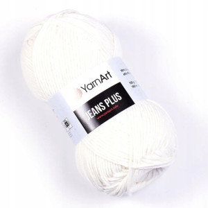 Włóczka YarnArt Jeans Plus 01 biel