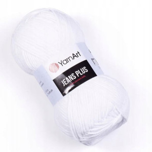 Włóczka YarnArt Jeans Plus 62 biel optyczna