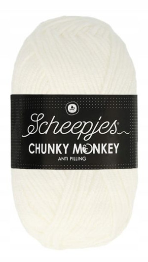 Włóczka CHUNKY MONKEY 100 g - 1001 biały