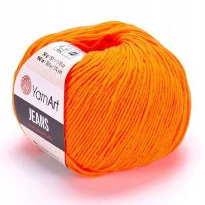 Włóczka YARNART JEANS 77 pomarańcz neonowy