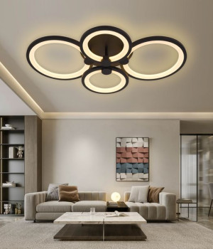 Nowoczesna Lampa Sufitowa Żyrandol LED Pilot Ściemniacz Regulowana BT Ring