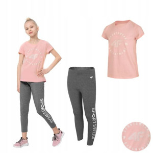Komplet Dziewczęcy 4f T-shirt Legginsy Leginsy 158