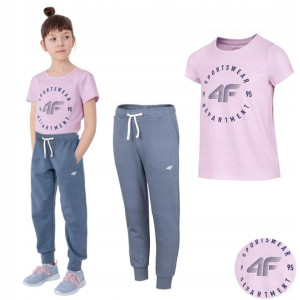 Komplet Dziewczęcy 4f T-shirt Spodnie Dresowe Dres