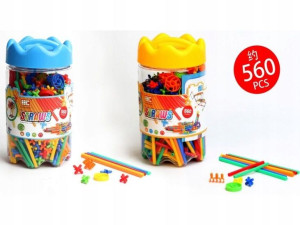 KLOCKI Konstrukcyjne 3D SŁOMKI 560 el Patyczki