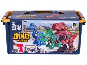 KLOCKI Konstrukcyjne DINOZAURY do skręcania 66 el.