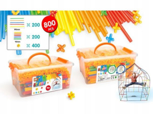 KLOCKI Konstrukcyjne SŁOMKI 800el Patyczki KUFEREK