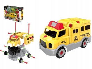 MAŁY MECHANIK Auto do skręcania AMBULANS+WKRĘTARKA