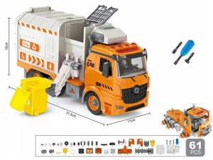 MAŁY MECHANIK Auto do skręcania ŚMIECIARKA 61 el.
