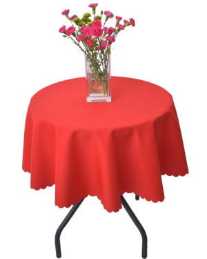 Obrus Plamoodporny Pastele Okrągły Czerwony 160 Cm
