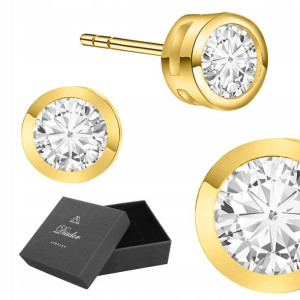 Kolczyki Pozłacane Cyrkonie 4 Mm 925