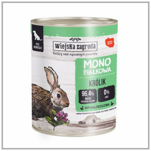 Wiejska Zagroda karma monobiałkowa dla psa Królik 800g