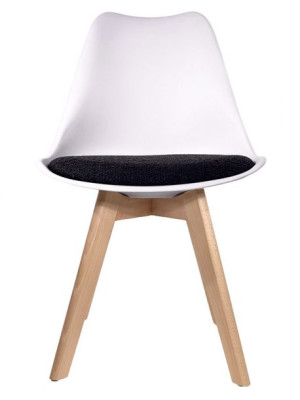 Krzesło Skandynawskie Monza White Pro - Black Fabric V