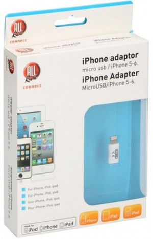 Adapter przejściówka Lightning/microUSB, do iPhona, iPada, uniwersalna