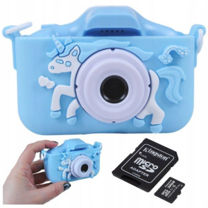 Aparat Cyfrowy Dzieci Jednorożec Full Hd +karta Sd