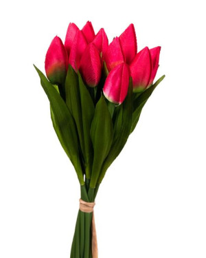 Tulipany w bukiecie czerwony 12 gałązek