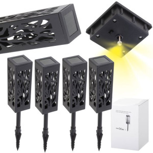 Lampiony Lampki Solarne Stojące Dekoracyjne 4 Sztuki