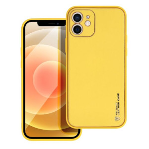 Futerał LEATHER Case skórzany do IPHONE 12 żółty