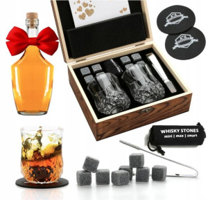 Zestaw Kamienie Do Whisky Drinków Z Granitu+gratis