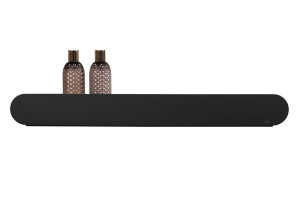Czarna metalowa półka pod prysznic łazienkowa Monza 48cm