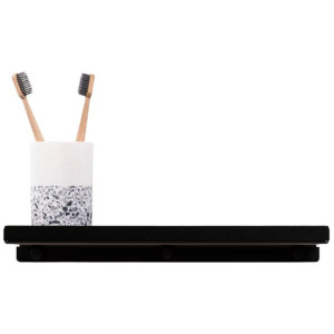 Czarna metalowa półka pod prysznic łazienkowa Logan 60cm