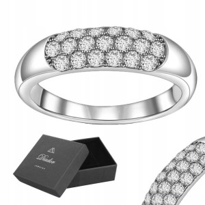 Pierścionek Srebrny Z Cyrkoniami 925