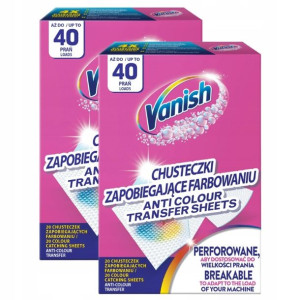Vanish Chusteczki do prania wyłapujące kolor 80p