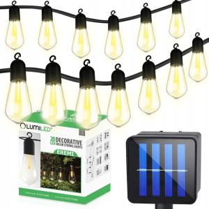 Girlanda Solarna Ogrodowa 20led Żarówki Długa 11m