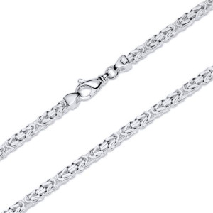 Łańcuszek Srebrny Królewski Bizantyna 60cm 4mm 925