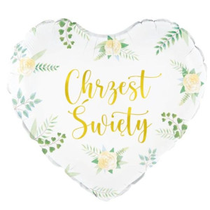 Balon foliowy serce Chrzest Święty 45cm