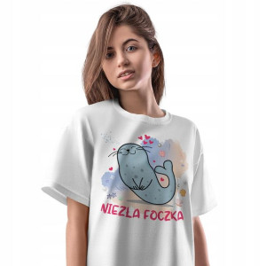T-Shirt Damski Foczki Foki Koszulka L Prezent