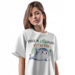 T-Shirt Damski Foczki Foki Koszulka M Prezent
