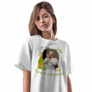 T-Shirt Damski Jan Paweł Koszulka L Prezent