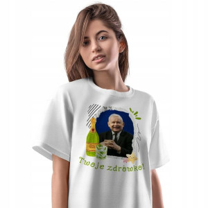 T-Shirt Damski Jarosław Kaczyński Koszulka Prezent