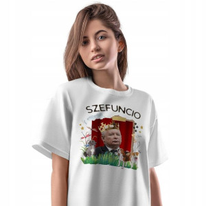 T-Shirt Damski Jarosław Kaczyński Koszulka Prezent