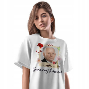 T-Shirt Damski Jarosław Kaczyński Koszulka Prezent