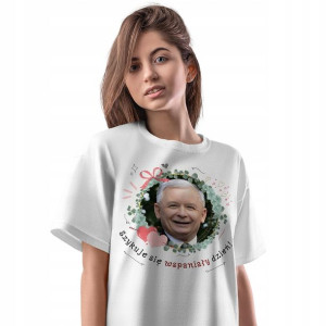T-Shirt Damski Jarosław Kaczyński Koszulka Prezent