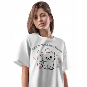 T-Shirt Damski Kot Kotki Kociak Koszulka Prezent