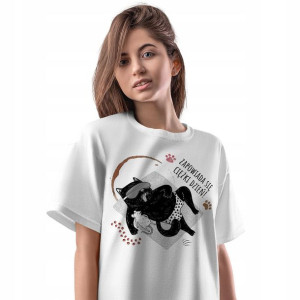 T-Shirt Damski Kot Kotki Kociak Koszulka Prezent