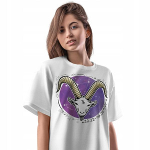 T-Shirt Damski Koziorożec Znaki Zodiaku Horoskop